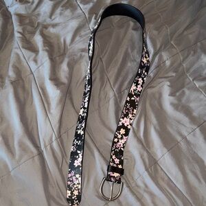 Floral Black and Pink Women's Belt